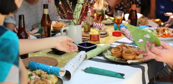 Food traditions and friends around the dinner table