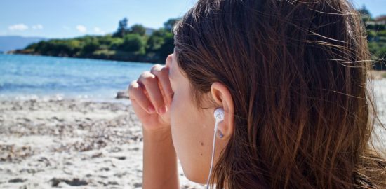 sound therapy on a beach