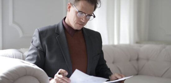 Photo by Andrea Piacquadio: https://www.pexels.com/photo/classy-executive-male-reading-papers-on-couch-3760514/