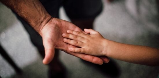 Photo by Juan Pablo Serrano : https://www.pexels.com/photo/father-and-child-s-hands-together-1250452/